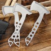 THROWFUN 3 Pack 9Cr17 stainless steel- 10.04''(length) 0.12''(thick) , Axe set  Full-Tang Throwing Set, with Nylon Sheath for Competition and Recreation Silvery-FT112